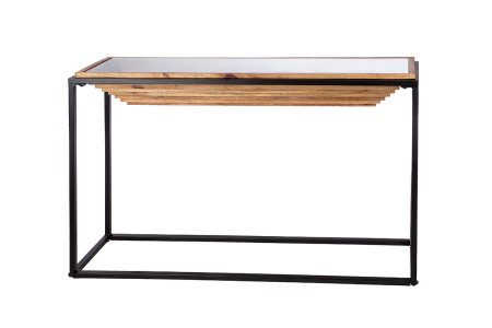 Bufete si dulapuri - Bufet, dreptunghiular, "Moorea", Metal, maro, negru, PU 1, L. 35 cm, L. 120 cm, H 77 cm