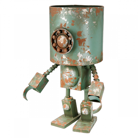 Mobilier copii - Cachepot, Roboți, Robotic, Metal, verde, PU 1, L. 23 cm, L. 30 cm, H. 42 cm