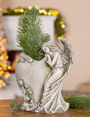 Ingeri - Vaza Inger/ Comemorare, Rasina sintetica, Gri, 12.5X19X23.5 cm