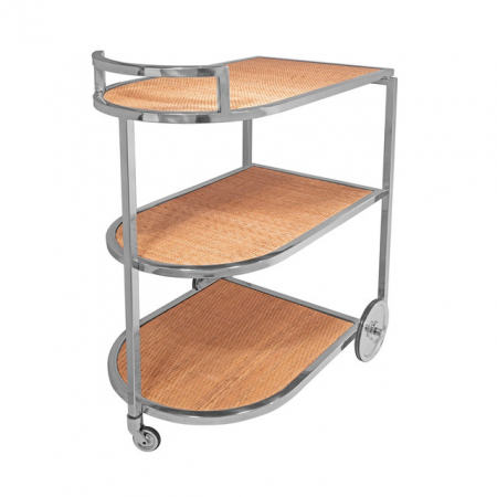 Mese de servire cu roti - CATANIA/bar cărucior,   oţel inoxidabil/48x85 cm,  h.77 cm
