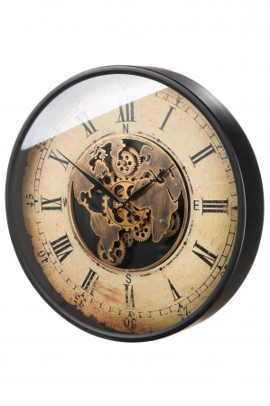 Ceasuri - Ceas Antique, Metal, Negru/Maro, 8x59.5 cm
