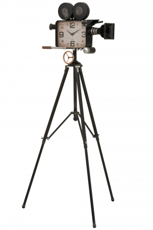Ceasuri - Ceas Camera Tripod, Metal, Negru, 56x56x107.5 cm