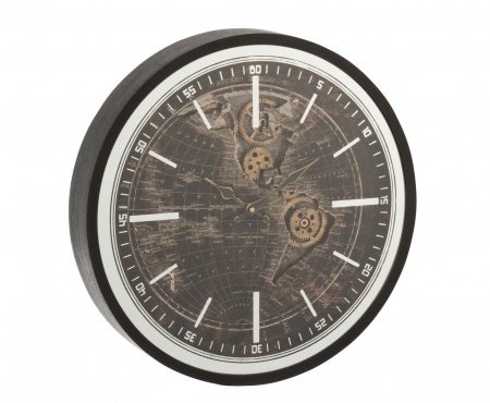 Ceasuri - Ceas de perete Antique, Lemn, Negru, 49.5x9x49.5 cm