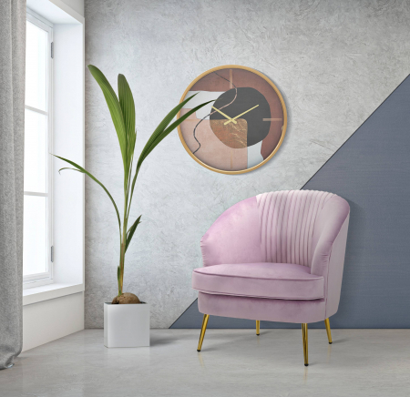 Ceasuri - Ceas de perete Art, Fier/MDF/Sticla, Multicolor, 60x60x6 cm