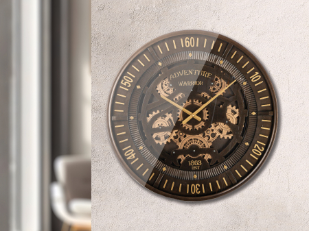 Ceasuri - Ceas de perete Avento, metal/sintetic, negru, 8x59 cm