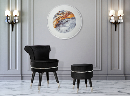 Ceasuri - Ceas de perete, Fier/MDF/Sticla, Multicolor, 60x60x5 cm