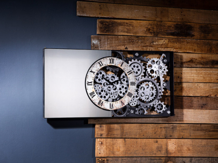 Ceasuri - Ceas de perete, metal Industrial cu oglinda
