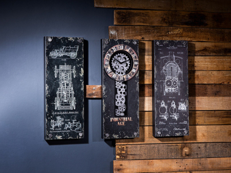 Ceasuri - Ceas de perete, metal Steampunk (3 piese)