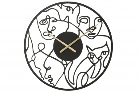 Ceasuri - Ceas, Metal , Negru, 69x69x0.5