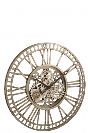 Ceasuri - Ceas Numere Romane, Metal, Gri, 60x60x7 cm