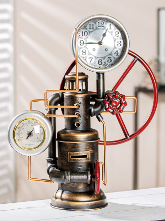 Ceasuri - Ceas/pusculita Patros, sticla/mdf/metal/sintetic, multicolor, 35x42.5x19 cm