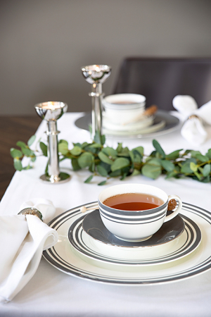 Ceainice si seturi ceai - Ceasca Moments, Portelan, Gri, 2x23.50 cm