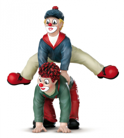 Clovni - Figurina clovn, rasina, multicolor, 14x15x9.5 cm