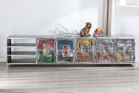 Bufete si dulapuri - Comoda Pop Art, Metal, Multicolor, 210x46x42 cm