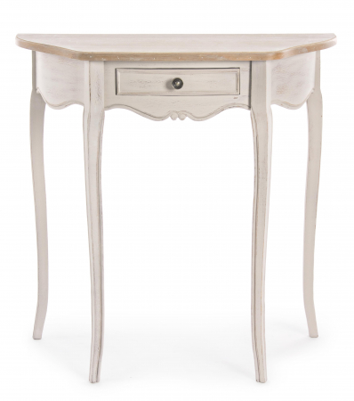 Mese consola - Consola Clarisse 1 sertar, MDF/Lemn, Maro/Alb, 80x35x80 cm