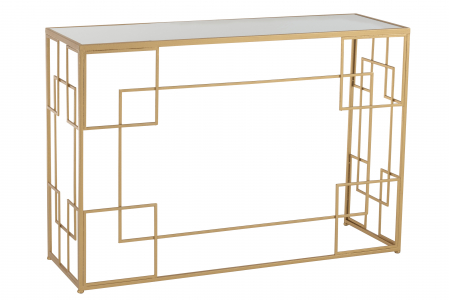 Mese consola - Consola Lines, Metal, Auriu, 120x40x81.5 cm