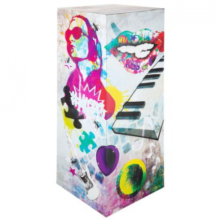 Mese consola - Consola Street Art, Metal, Multicolor, 27x100x27 cm