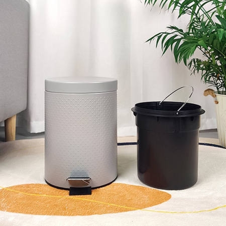 Cosuri de gunoi - Cos de gunoi cu pedala EMBOSS, 5 litri, gri