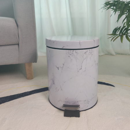 Cosuri de gunoi - Cos de gunoi cu pedala MARBLE, 5 litri, aspect de marmura