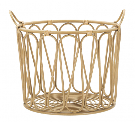 Cutii depozitare - Cos PANAMA, Maro, Fier/Plastic, 42x49.6x49.6 cm