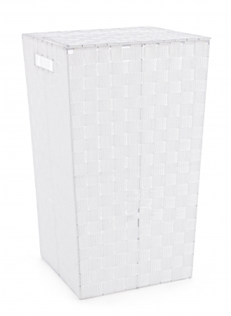 ORGANIZARE - Cos pentru rufe, Otel/Nylon, Alb, 33x33x53 cm