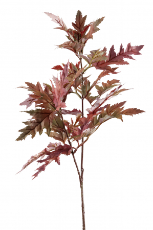 Plante artificiale si uscate - Crenguta artificiala Blatt, Fibre artificiale, Rosu inchis, 70 cm
