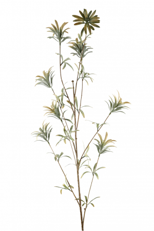 Plante artificiale si uscate - Crenguta artificiala Blatt, Fibre artificiale, Verde/Galben, 120 cm