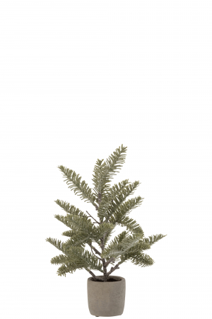 Plante artificiale si uscate - Crenguta pin artificiala in ghiveci, Plastic, Verde, 25x25x39 cm