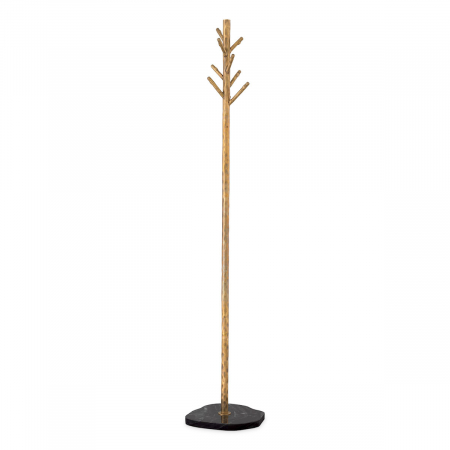 Cuiere - Cuier, Stern de epocă finisaj alamă bază de marmură neagră, Dims: Ø 29.5 | H. 162 (CM)