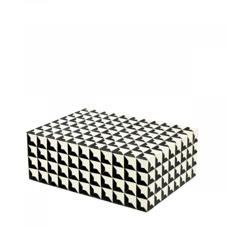 Cutii depozitare - Cutie depozitare Cabas alb-negru S, Dims: L. 21 | W. 28 | H. 10  (CM)