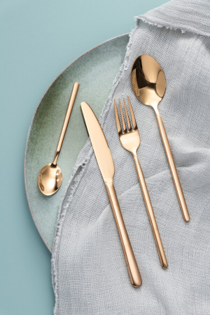 Tacamuri - Cutie Tacamuri B 24 Bucăti, Otel Inoxidabil, Cupru Lucios