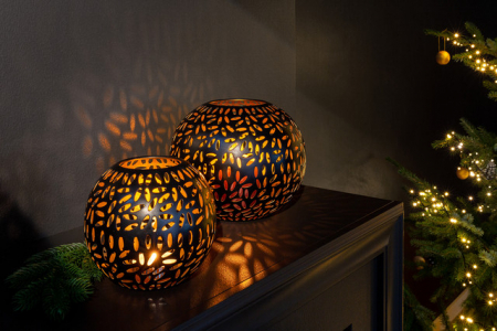 Suporturi lumanari - DARIA, Suport lumânare, vopsit cu pulbere neagră, d.24 cm, h.20 cm