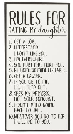 Decoratiuni de perete - Decoratiune de perete Rules , Lemn, Alb/Negru, 32.2x3.6x3.6 cm