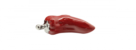 Accesorii - Decoratiune ardei Fruits, ceramica, rosu/argintiu, 15x5x4 cm