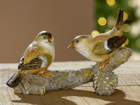 Accesorii - Decoratiune Birds on Branch, rasina, multicolor, 16,5x7,5x11 cm