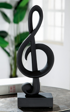 Modern - Decoratiune Clef, Rasina, Negru, 15x39x8.5 cm
