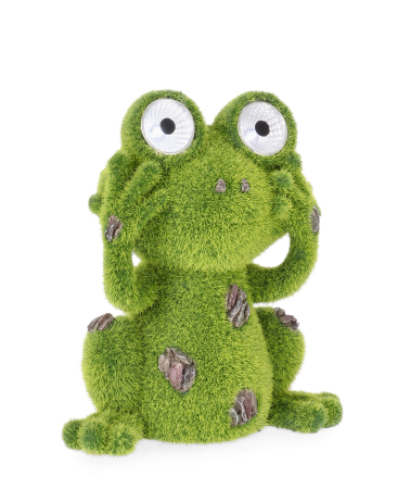Decoratiuni terasa si gradina - Decoratiune pentru gradina Garden Solar Frog, Verde, Compozit, 21 cm