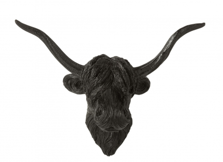 Decoratiuni de perete - Decoratiune de perete Buffalo, Rasina, Negru, 42.5x15x32.5 cm