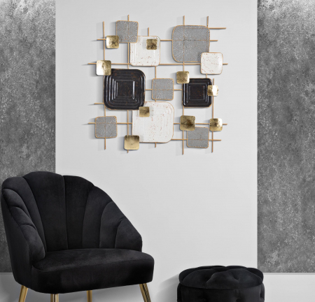 Decoratiuni de perete - Decoratiune de perete Cubes, Fier, Multicolor, 80x80x5 cm