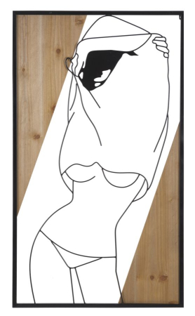 Decoratiuni de perete - Decoratiune de perete din lamela -b- fier si lemn cm 50x2x90