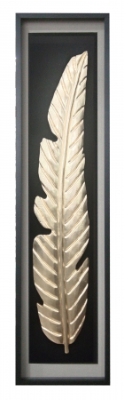 Decoratiuni de perete - Decoratiune de perete Feather, sticla/mdf, auriu, 50x160x8 cm