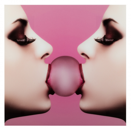 Decoratiuni de perete - Decoratiune de perete Gum, Sticla, Fuchsia, 110x2x110 cm