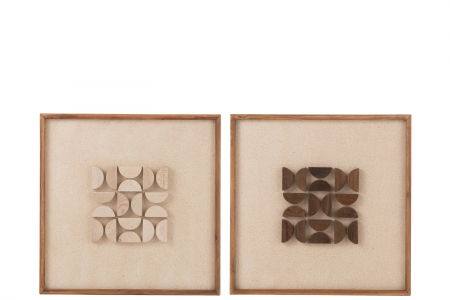 Decoratiuni de perete - Decoratiune de Perete Rob, Lemn de Pin/Panza Alb/Natur, Ass 2