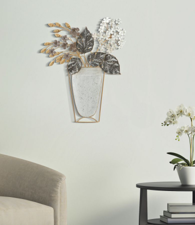 Decoratiuni de perete - Decoratiune de perete Vase, fier, multicolor, 45.5X7.5X53 cm