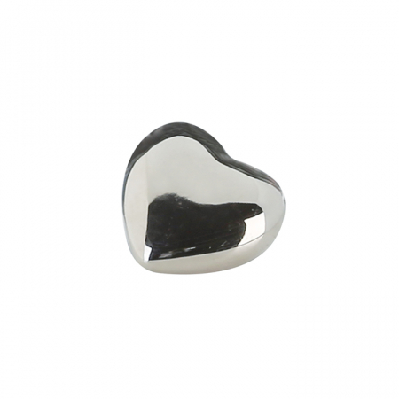 Accesorii - Decoratiune inima, ceramica, argintiu, 6.5x2.5 cm