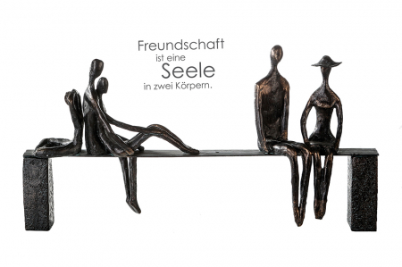 Familie - Decoratiune Leisure, metal/rasina, bronz, 45x23x7 cm