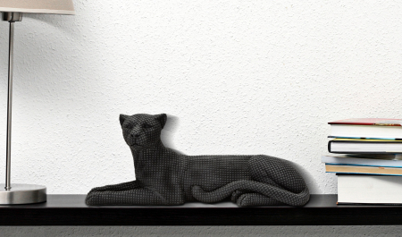 Accesorii - Decoratiune Leopard, Rasina, Negru, 15.3x38x12.5 cm