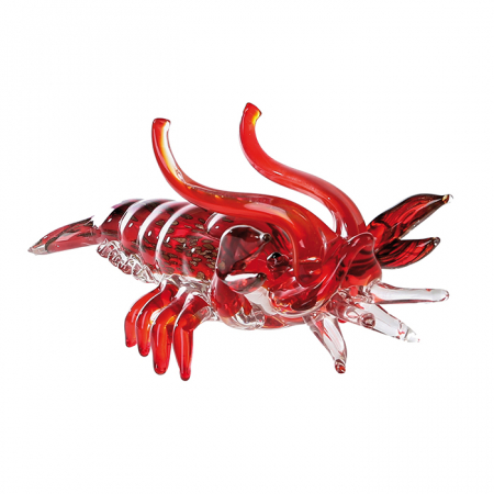 Arta sticlei - Decoratiune Llobster, sticla, rosu, 15x38x19 cm