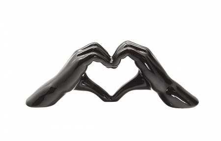 Accesorii - Decoratiune maini Heart, ceramica, negru, 31x7x11 cm
