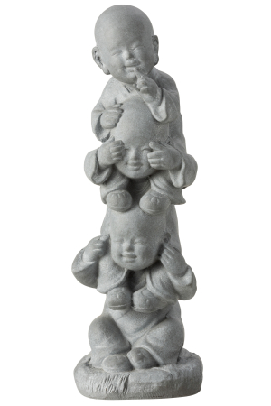 Oriental - Decoratiune MONK, Ceramica, Gri, 21.2x20.5x58 cm